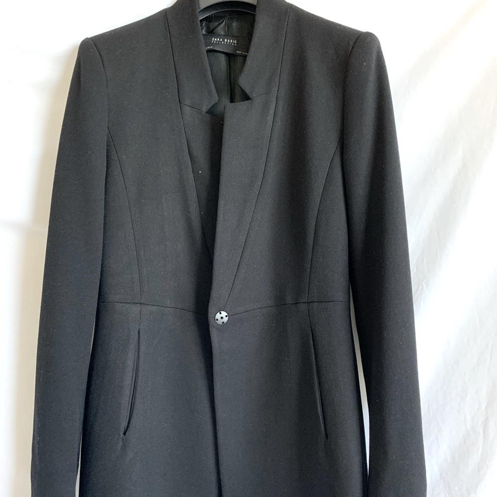 Zara Long Coat - Black- US Medium